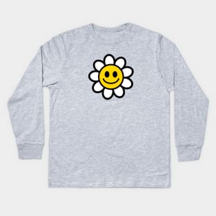 Elle's Smiley Face Daisy Kids Long Sleeve T-Shirt